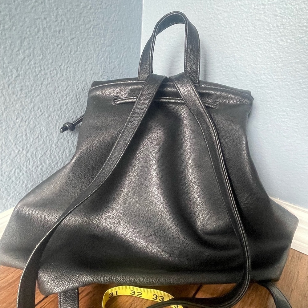 Black backpack drawstring backpack travel bag gym… - image 3